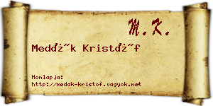 Medák Kristóf névjegykártya